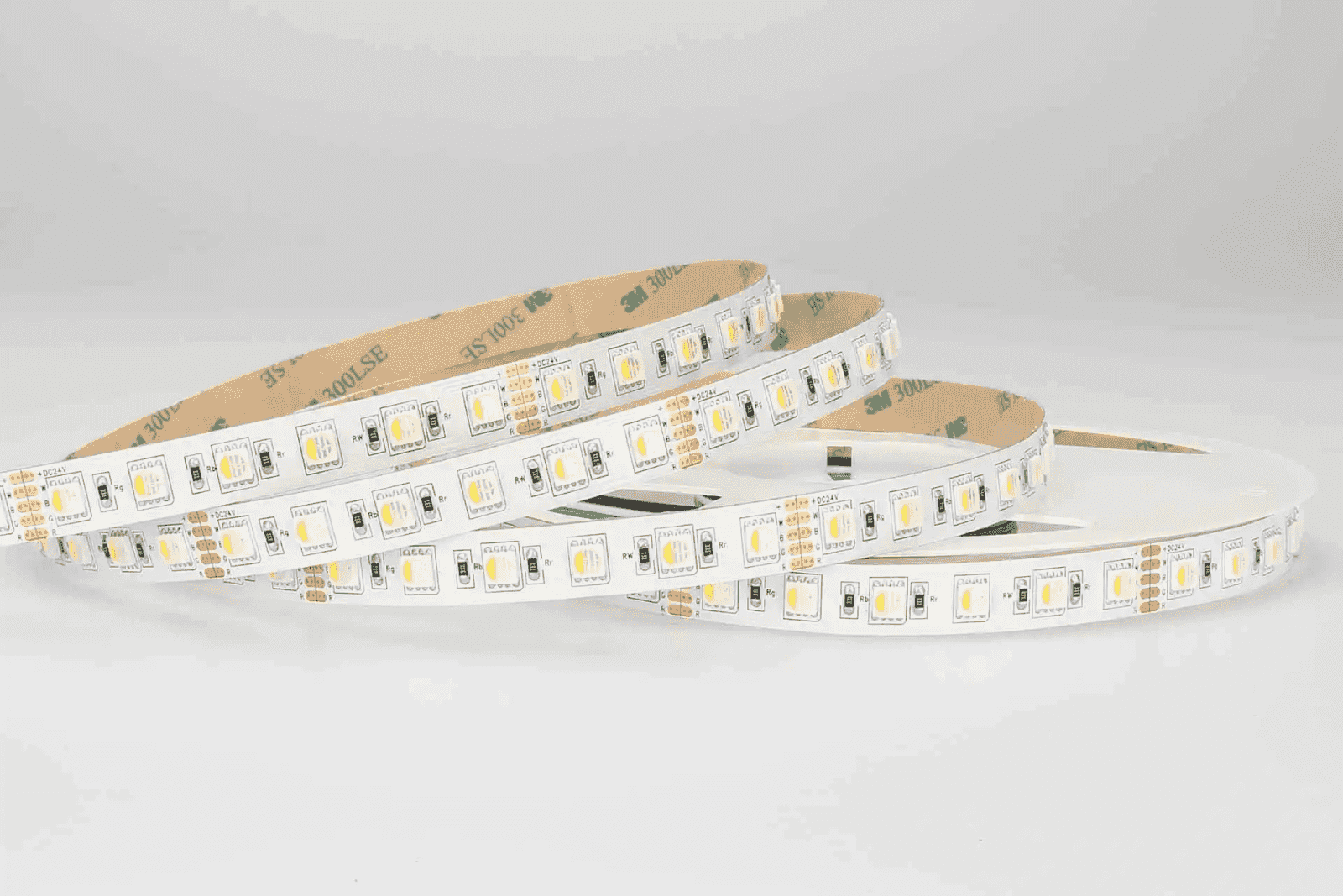 A reel of RGBW LED strip light, unlit