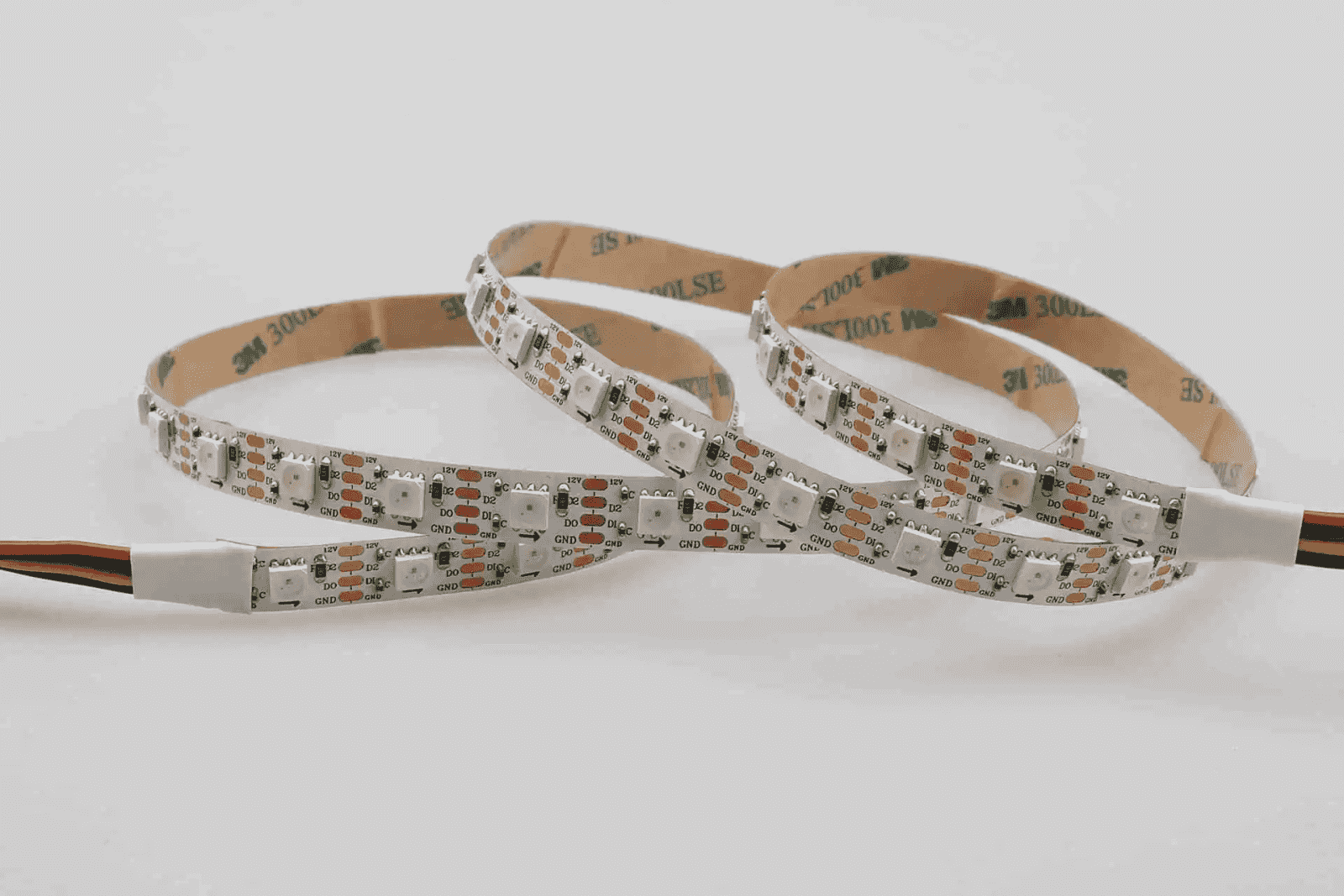 A reel of SPI addressable LED strip light, unlit