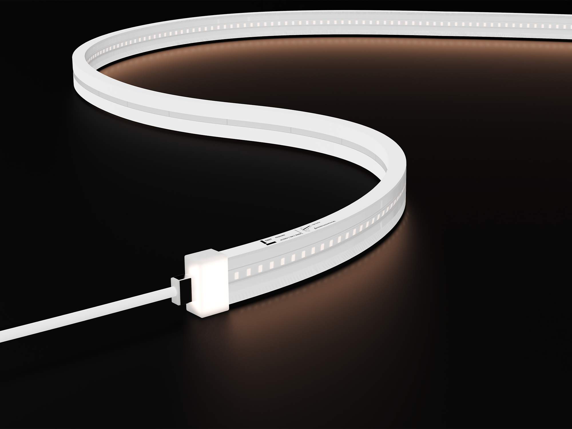 NA-T1607 mains-voltage slim top-bend LED neon flex strip with a white silicone body and illuminated top surface