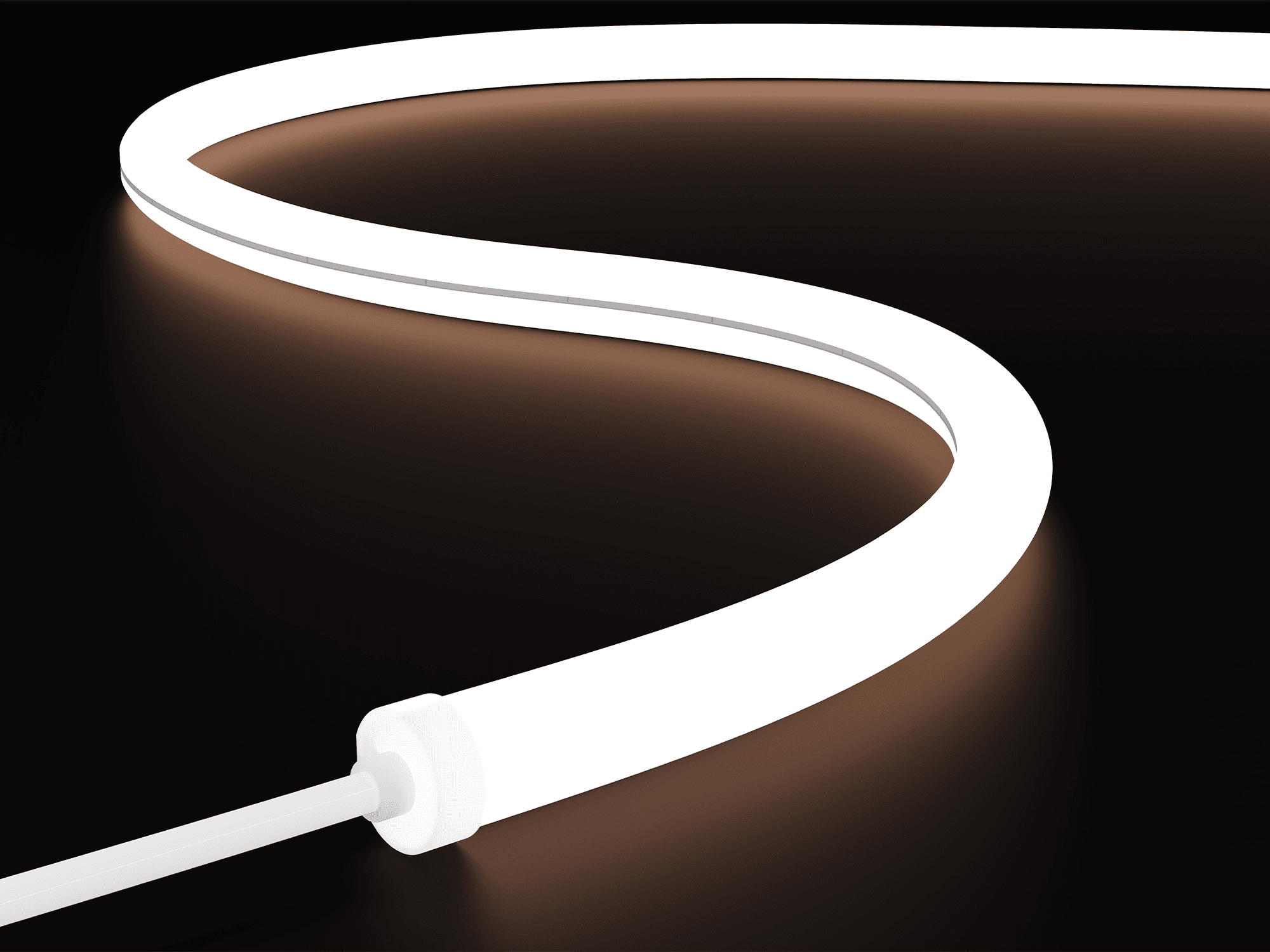 NS-R16 round silicone LED neon flex strip emitting white light