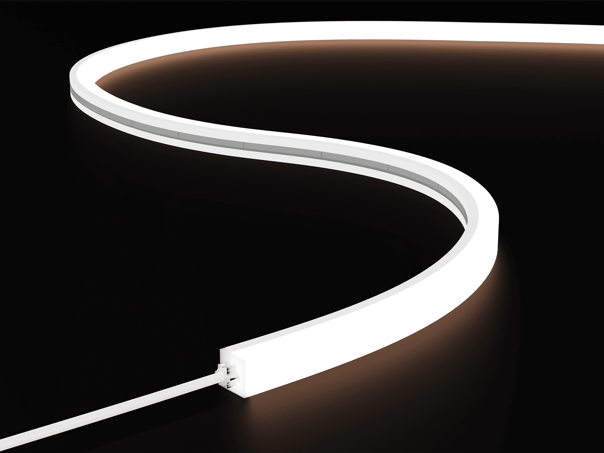 NS-T1010 three-sided top-bend LED neon flex strip emitting white light